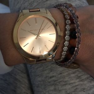 Rose Gold Michael Kors watch.